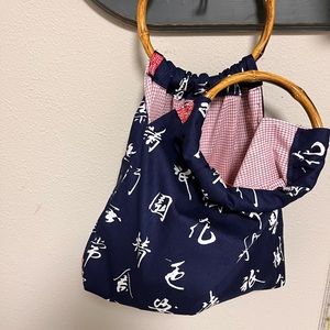 Bamboo handle mini bag